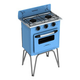 Fogão A Gás Portátil 2 Bocas Com Forno Gemini Venax Azul