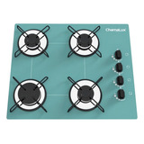Fogão Cooktop Gás Chamalux 4 Bocas Ultra Chama Verde-água 127v/220v