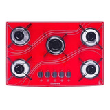 Fogão Cooktop Gás Safanelli 5 Bocas Vermelho 