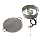 Fogão Fogareiro De Tripé + Tacho Chapa Disco De Arado 48 Cm