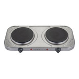Fogão Fogareiro Elétrico Portátil Camping Mesa Inox 2 Bocas