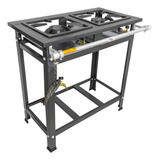 Fogão Industrial 2 Boca Qs Alta Pressão Grelha 30x30 +brinde