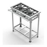 Fogão Industrial 2 Bocas 30x30 P5 Alta Pressão Inox + Brinde