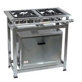 Fogão Industrial 2 Bocas Simples/duplo P5 Aço Inox Com Forno