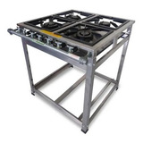 Fogão Industrial 4 Bocas Aço Inox Perfil 5 - Cristal Aço