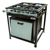 Fogão Industrial 4 Bocas Cristal Aço E Forno Tampa Inox Bp