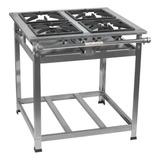 Fogão Industrial 4 Bocas Inox Alta Pressão Perfil 7 Luxo
