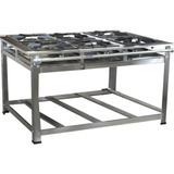 Fogão Industrial 6 Bocas Inox Alta Pressão Perfil 7 Luxo