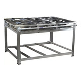 Fogão Industrial 6 Bocas Inox Alta Pressão Perfil 7 Luxo