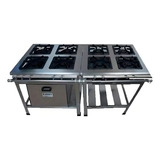 Fogão Industrial 8 Bocas Extra 30x30 Forno Alta Ou Baixa Pre Cor Cinza-grafite N A