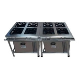 Fogão Industrial 8 Bocas Extra Inox 30x30 2 Fornos Alta Ou B Na