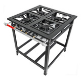 Fogão Industrial Alta Pressão 4 Bocas 30x30 Piso Cor Preto Tipo De Conexão Gás Engarrafado Gás(botijão)