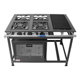 Fogão Industrial De Piso 4 Bocas + Forno + Chapa P5 30 X 30