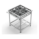 Fogão Industrial Inox 4 Bocas 30x30 Alta Pressão Perfil 5