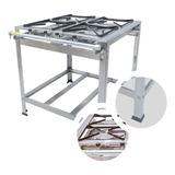 Fogão Industrial Inox 4 Bocas Alta Pressão Reforçado+ Brinde