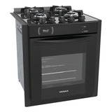 Fogão Venax Gaudí Prisma Vítreo Com Porta Com Visor 127v/220v - Preto