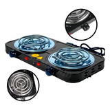 Fogareiro 2 Bocas Elétrico Cooktop Acendedor Indução Cor Preto 220v