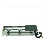 Fogareiro 3 Bocas Inox Retangular Meia Chapa E012