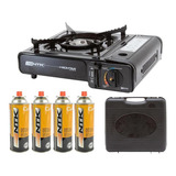 Fogareiro Frontier Flex + 04 Refil Gas Campgas Nautika