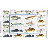 Folha Inteira Selo 1608-1613 Peixes De Água Doce 1988