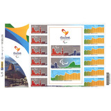 Folha Inteira Selo 3401-3403 Entrega Da Bandeira Paralímpica