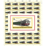 Folha Inteira Selo 360 Alemanha Berlin 1971 Trem Ferrovia