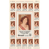Folha Inteira Selo 617 Visita Rainha Elisabeth Da Inglaterra