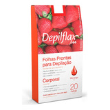 Folhas Depilatórias Morango Para O Corpo Depilflax 20 Unid