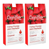 Folhas Prontas Depilação Corporal Depilflax Morango