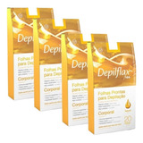 Folhas Prontas Depilação Corporal Depilflax Natural - 4 Cx