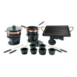 Fondue 1 Chapa Retangular 30x20 +pan 500e800ml +6cumb +6garf