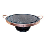 Fondue Para Carne Em Pedra Sabão Chapa Com 23 Cm + Brinde