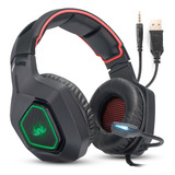 Fone De Ouvido 50mm Headset Gamer Usb P2 P3 Rgb Pc Console