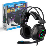 Fone De Ouvido Gamer Headset Cor Da Luz Rgb Com Fio Microfone Lumi
