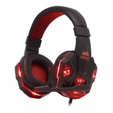 Fone De Ouvido Gamer Kp-397 Preto E Vermelho Fifa21 Warzone