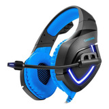 Fone De Ouvido Gamer Onikuma K1-b Black E Blue Com Luz Led