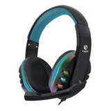 Fone De Ouvido Gamer Rgb Headset Headphone P/ Celular Pc Ps4 Cor Azul