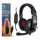 Fone De Ouvido Headset Game Usb Ps3 Microfone Knup