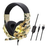 Fone De Ouvido Headset Gamer Led P/ Celular Pc Ps4 Camuflado