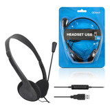 Fone De Ouvido Headset Voip Biauricular Preto 0h109 Go Tech