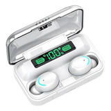 Fone De Ouvido In-ear Sem Fio Vohz Bluetooth Connect F9-5 Branco Com Luz Led