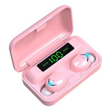 Fone De Ouvido In-ear Sem Fio Vohz Bluetooth Connect F9-5 Rosa Com Luz Led