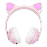 Fone De Ouvido On-ear Sem Fio Exbom Hf-c240bt Rosa Com Luz Led