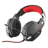 Fone De Ouvido Over-ear Gamer Trust Carus Gxt 322 Preto E Vermelho