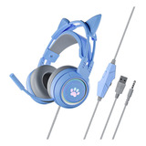 Fone De Ouvido Para Jogos Com Fio Sy-g25 E Microfone Azul