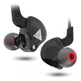 Fone De Ouvido Retorno De Palco Qkz Ak6 C/ Microfone In Ear Cor Preto