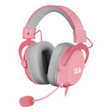 Fone De Ouvido Rosa Com Microfone Gamer Usb P2 Pc Ps4 Xbox