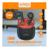 Fone De Ouvido Sem Fio Tws Bluetooth 5.1 Original Kaidi 771 Cor Preto