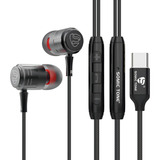 Fone De Ouvido Super Bass Usb C Graves Profundos Reforçado Cor Preto