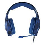 Fone De Ouvido Trust Carus Blue Camo Gxt 322b Ps4/ps5/xbox 3,5 Mm Azul